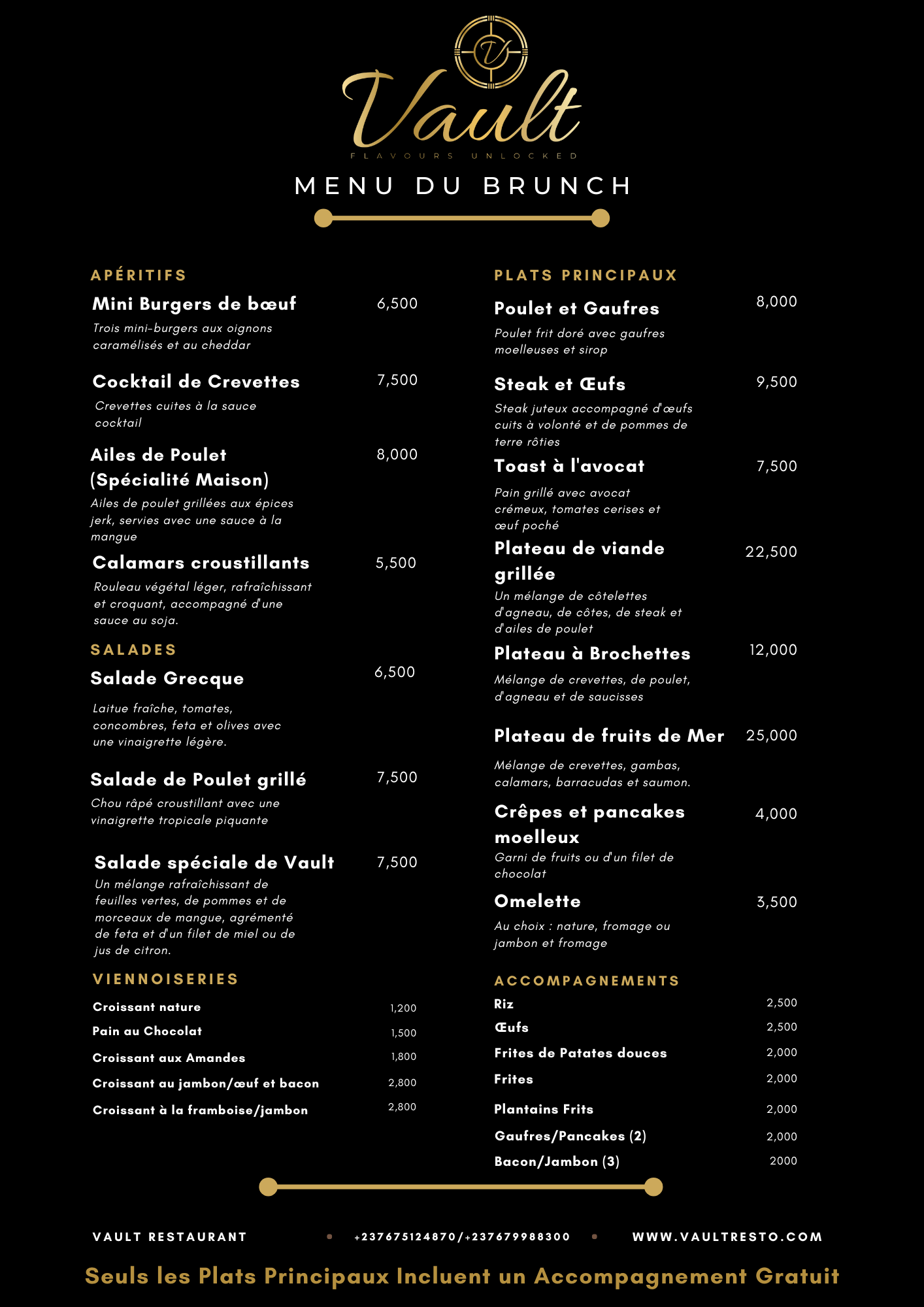 Menu Du Brunch Weekend Eng